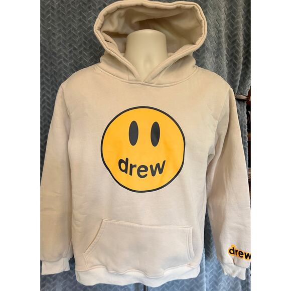 Drew House Mascot Hoodie Tan Medium Original Justin Bieber Street Graphic Smiley - Picture 1 of 8